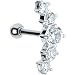 Sterling Silver 925 Clear Cubic Zirconia Cartilage Earring