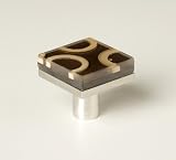 Variation Light Bamboo, Lead-Free Pewter Square Knob