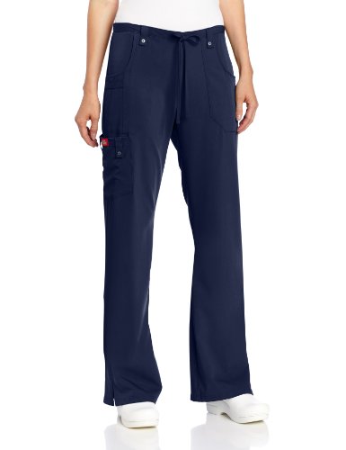 Dickies Women's Xtreme Stretch Fit Drawstring Flare Leg Pant, Navy, X-Large