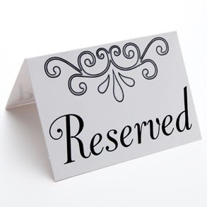 Reserved Table Cards Reserved Table Cards