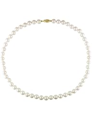14k Yellow gold 7.5-8 MM Akoya Cultured Pearl Strand, 18"