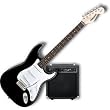 Fender Starcaster Strat Electric Guitar Starter Pack, Black