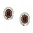Red Garnet Earring Studs Bezel Set in Sterling Silver - 2cttw