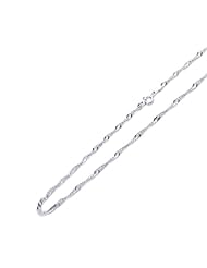 2.1MM Nickel Free Italian Sterling Silver Chain Necklaces Singapore 040 Gauge Chain ( Available Length 16"~30")