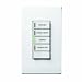 Leviton VRCZ4-1LX Vizia RF + 4-Button Zone Controller with IR Remote Capability, Whit...