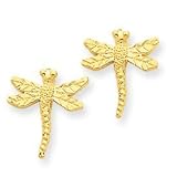 14k Gold Dragonfly Earrings