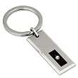 Men s STEL Stainless Steel Keychain with Black Enamel Inlay and Genuine Diamond Accent- 80839