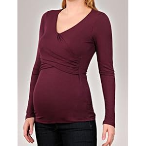 Buy A Pea in the Pod Collection: Velvet Long Sleeve V-neck Faux Wrap Maternity T Shirt by Velvet