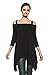 Women's Open Off Shoulder Gypsy Boho Trapeze Handkerchief Hem Top Shirt Blouse