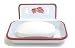 Vintage Retro Soap Dish ~ Soap Holder ~ Soap Bowl ~ Wall & Countertop Style ~ French Enamel White w/Red Trim