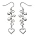 Sterling Silver Open And Puffed Heart Dangle Earrings
