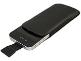 iTALKonline BLACK Quality Slip Pouch Protective Case Cover with Pull Tab for Apple iPhone 4 4G HD
