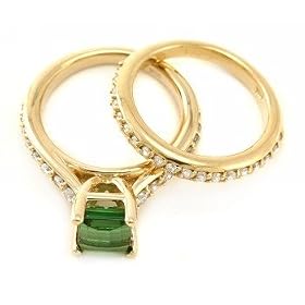 2.38ct VVS Green Tourmaline Engagement/Wedding Ring Set 14k Yellow Gold 31%2B4aP05VcL. AA280 2.38ct VVS Green Tourmaline Engagement/Wedding Ring Set 14k Yellow Gold