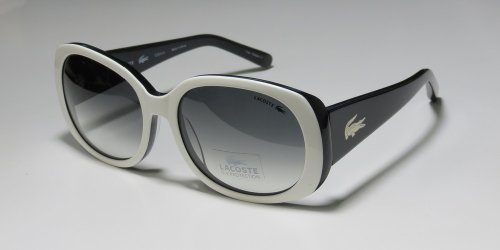 AUTHENTIC: designer/brand: LACOSTE style/model: 12643 frame color: WHITE/BLACK lenses: GRADIENT GRAY MODERN 100% UVA/UVB PROTECTION SUNGLASSES/SHADES/SUNNIES/SUN GLASSES - womens/ladies