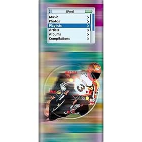 Motorcycle - Apple iPod nano 2G (2nd Generation) 2GB 4GB 8GB Hard Case iJacket - Shock Absorbent Hard Protective Faceplate Cover + FREE Rotating Belt Clip Holster + FREE Lanyard + FREE Screen Protector