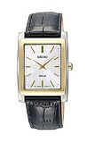 Seiko Solar Embossed Leather White Dial Men's watch #SUP898