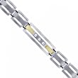 Diamond Men's Bracelet Crafted in Stainless Steel & Yellow Gold