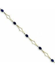 2.2 Carat 14K Gold Diamond and Sapphire Bracelet
