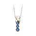 3 Blue Diamond Pendant 1/2 ct. in 14K Two Tone Gold with Chain