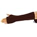 Cable Knit Arm Warmer Fingerless Long Gloves Brown