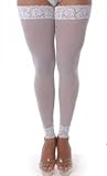 G World Footless Thigh High with Lace Top A102