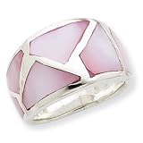 Genuine IceCarats Designer Jewelry Gift Sterling Silver Pink Mother Of Pearl Ring Size 7.00