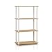 Furinno (99557BE/WH) Turn-N-Tube 4-Tier Multipurpose Shelf Display Rack - Beech/White