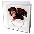 Valentines Day - Valentines Monkey - Greeting Cards-12 Greeting Cards with envelopes