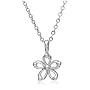 Sterling Silver Flower Pendant, 18"