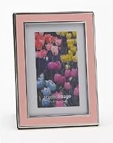 4X6 BABY PINK FRAME - 4X6 SILVER PLATED BABY PINK PHOTO FRAME - frame