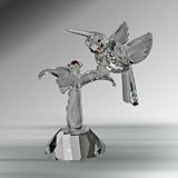 Handcrafted CRYSTAL Decorative HUMMINGBIRD ON TREE LIMB Bird COLLECTIBLE Figurine