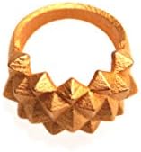 3D Printed Metal Ring "Studs", Bold, Goldplated Matte