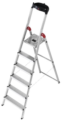 Hailo 8506-001 Alu-Sicherheits-Haushaltsleiter L60 - 6 Stufen mit Multifunktionsschale Hailo 8506-001 Alu-Sicherheits-Haushaltsleiter L60 - 6 Stufen mit Multifunktionsschale