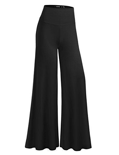 Thanth Womens Womens Chic Palazzo Lounge Wild Pant Black XX-Large