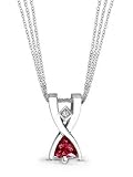 18k White Gold or Yellow Gold Cross-Stitch Ruby and Diamond Pendant