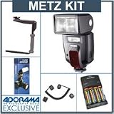 Metz 58 AF-1C Digial Shoe Mount Flash for Canon Digital SLR's, w/e-TTL 2 - Deluxe Outfit - with 4 NiMH Batteries, Charger, Flashpoint Flash Diffuser, Flashpoint Quick Flip Flash Bracket, & Off-Camera eTTL2 3' Coiled Cord
