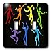 Lee Hiller Designs Embroidery Prints - Rainbow Dancers - Light Switch Covers - double toggle switch