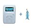 Clear/White Silicone Skin Case Cover + Light Blue Fishbone Style Keychain for Sandisk Sansa Clip Plus 2GB / 4GB / 8GB