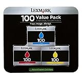 Lexmark 100 Ink Cartridges - Value Pack 3 Color Cartridges (Cyan, Magenta, Ye...