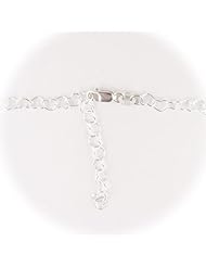 Heart Link Sterling Silver Nickel Free Chain Necklace Italy Adjustable