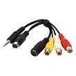 Valueline CABLE-1104 C�ble Mini DIN 7 pins + St�r�o audio Jack 3,5 mm vers S-Vid�o + Composite + 2x RCA audio