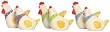 Ceramic Pottery Chickens Salt and Pepper Shakers 2.75"H Set of Three