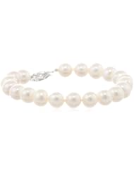 14k Gold White Freshwater Cultured AA Quality 8.5-9mm Pearl Bracelet