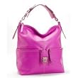 Dooney Bourke Calf Pocket Sac Shoulder Bag Purple