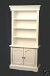 Miniature White Bookshelves with Crown Molding Dollhouse Miniature
