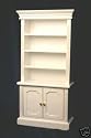Miniature White Bookshelves with Crown Molding Dollhouse Miniature