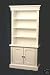 Miniature White Bookshelves with Crown Molding Dollhouse Miniature