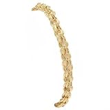 14K Gold Double Link Chain Charm Bracelet Jewelry 7