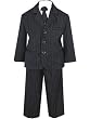 Baby & Toddler Boys Black Pinstripe 5 Piece Suit