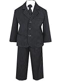 Baby & Toddler Boys Black Pinstripe 5 Piece Suit